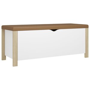 vidaXL Boîte de rangement et coussin blanc et chêne sonoma 105x40x45cm