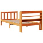 vidaXL Cadre de lit et tête de lit sans matelas cire marron 100x200 cm