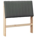 vidaXL Tête de lit capitonnée Gris foncé 90 cm Pin massif