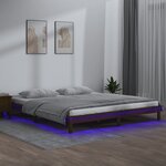 vidaXL Cadre de lit à LED sans matelas 120x190 cm bois massif
