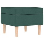 vidaXL Fauteuil avec repose-pied Vert foncé Tissu