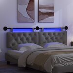 vidaXL Tête de lit suspendue Avec lumière LED Gris foncé Tissu