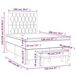 vidaXL Sommier à lattes de lit avec matelas Noir 120x200 cm Velours