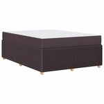 vidaXL Cadre de lit avec matelas Marron foncé 140 x 200 cm tissu