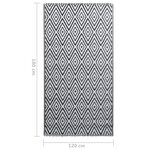 vidaXL Tapis d'extérieur Blanc et noir 120x180 cm PP