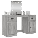 vidaXL Coiffeuse avec LED sonoma gris 130x50x132 5 cm