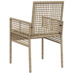 Chaises de jardin vidaXL 2 Pièces avec coussins Beige en poly rattan