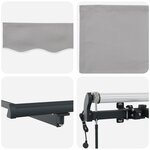 vidaXL Auvent Rétractable Gris clair 500 × 350 cm tissu