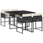 vidaXL Ensemble à manger de jardin coussins 5Pièces Noir Résine tressée