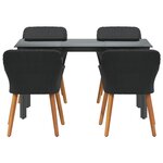 vidaXL Ensemble de salle à manger pour jardin 5 Pièces Noir polyrotin
