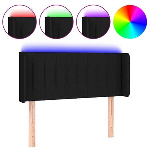 vidaXL Tête de lit à LED Noir 93x16x78/88 cm Tissu