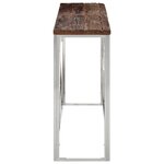 vidaXL Table console argenté acier inoxydable et bois de mélèze massif