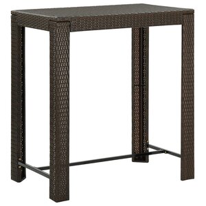 vidaXL Table de bar de jardin Marron 100x60 5x110 5 cm Résine tressée