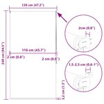 vidaXL Store enrouleur de douche 120x240 cm largeur du tissu 116 cm