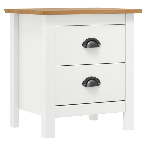 vidaXL Table de chevet Hill Blanc 46x35x49 5 cm Bois de pin solide