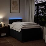 vidaXL Sommier à lattes de lit avec matelas Noir 120x200 cm Tissu