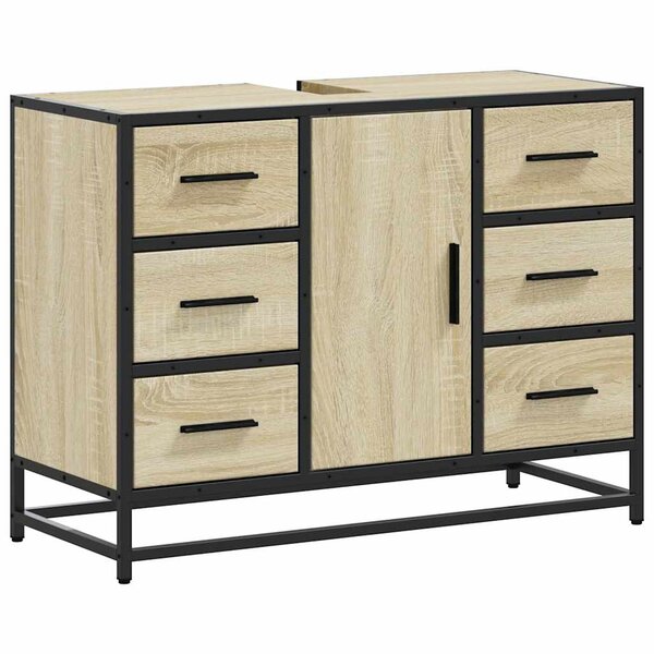 vidaXL Armoire lavabo de salle de bain chêne sonoma bois d'ingénierie