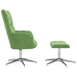 vidaXL Chaise de relaxation avec tabouret Vert clair Velours