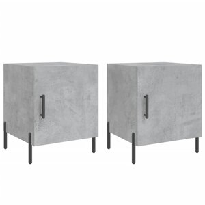 vidaXL Tables de chevet 2 Pièces gris béton 40x40x50 cm bois d’ingénierie