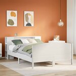 vidaXL Lit bibliothèque sans matelas blanc 160x200 cm bois pin massif
