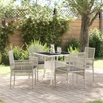 vidaXL Ensemble repas jardin 5 pièces gris clair poly rotin