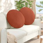 vidaXL Coussins de siège 2 Pièces Rouge orange Ø 80 cm