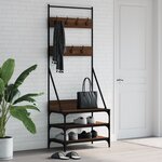 vidaXL Porte-vêtements et rangement des chaussures chêne marron