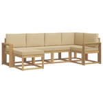 vidaXL Ensemble de canapés d'extérieur 6 Pièces Blanc et Beige Polyester