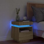 vidaXL Armoire de chevet avec lumières LED chêne sonoma 40x39x48 5 cm