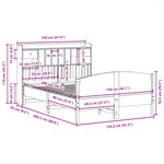 vidaXL Lit bibliothèque sans matelas blanc 150x200 cm bois pin massif
