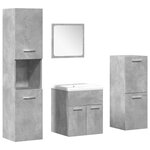 vidaXL Ensemble de meubles de salle de bain 5 Pièces gris béton