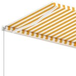 vidaXL Auvent manuel rétractable sur pied 600x350 cm Jaune/Blanc
