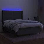 vidaXL Sommier à lattes de lit matelas LED Gris foncé 140x190 cm Tissu