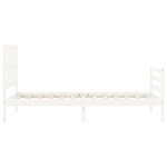 vidaXL Cadre de lit sans matelas blanc bois massif