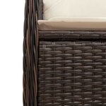 vidaXL Ensemble de bistro de jardin 7 Pièces coussins marron poly rotin