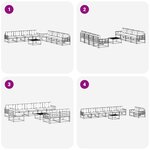 vidaXL Ensemble de canapés d'extérieur 9 Pièces Blanc et crème