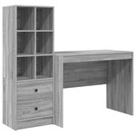 vidaXL Bureau avec rangement Gris Sonoma Bois reconstitué