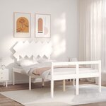 vidaXL Lit pour personne âgée sans matelas blanc bois massif