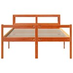 vidaXL Cadre de lit et tête de lit sans matelas cire marron 140x190 cm