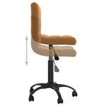 vidaXL Chaise pivotante de bureau Marron Velours
