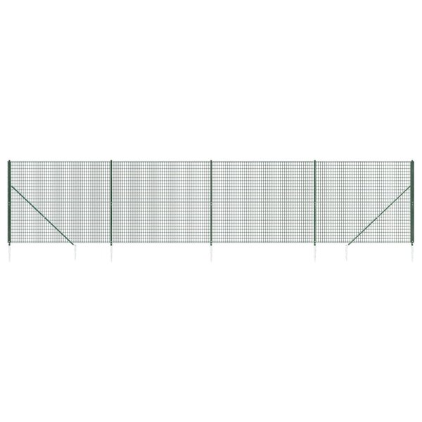 vidaXL Clôture en treillis métallique et piquet d'ancrage vert 1 6x10m