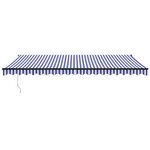 vidaXL Auvent rétractable automatique bleu et blanc 5x3 m