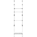 vidaXL Système de garde-robe télescopique barres et étagère Aluminium