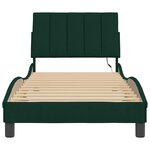 vidaXL Cadre de lit avec LED sans matelas Hanko vert foncé 90x190 cm velours