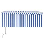 vidaXL Auvent automatique store capteur de vent LED Bleu/blanc