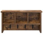 vidaXL Porte-manteau mural avec étagère Chêne fumé 50 x 16 x 26 cm