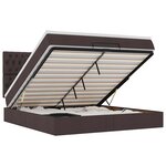 VidaXL Cadre de lit ottoman avec matelas marron foncé 160x200 cm tissu