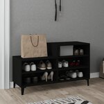 vidaXL Armoire à chaussures Noir 102x36x60 cm Bois d'ingénierie