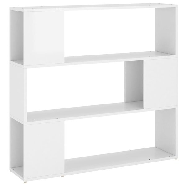 vidaXL Bibliothèque/Séparateur de pièce Blanc brillant 100x24x94 cm