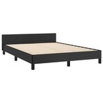 vidaXL Cadre de lit avec tête de lit sans matelas noir 140x190 cm